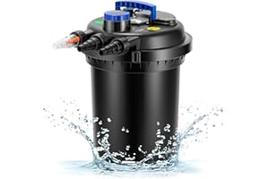VIVOGROW Bio Pressure Pond Filter, with 13W UV-C Light, 2630 GPH Suitable for Koi Ponds up to 1300 Gallons or Landscape Pools up to 2600 Gallons
