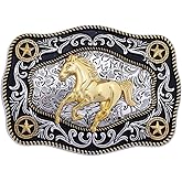 Doitby Western Cowboy Belt Buckle with Animal Pattern for Men & Women