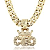 IDRUPACE Miami Mens Cuban Link Chain Silver Gold Plated Bling Cuban Necklace Diamond Chain for Men 13MM iced out chain Hip Hop Jewelry，8.5/18/20/24 Inch Length-With metal gift box.