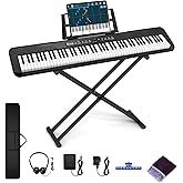 88 Key Digital Piano, Semi Weighted Electronic Keyboard Piano with Music Stand, Power Supply, Sustain Pedal, Stand, Bluetooth, MIDI, for Beginner Professional at Home, Stage