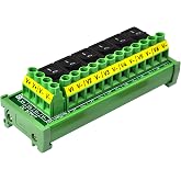 DIN Rail Mount 6 Channel Rocker Switch DC Power Distribution Strip Module