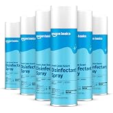 Amazon Basics Disinfectant Spray, Fresh Linen Scent, Kills 99.9% of Bacteria, 19 Oz, Pack of 6