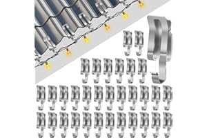 Himake Christmas Light Clips Metal Gutter Clips for Hanging Outdoor Lights for Seasonal Lighting Gutter Hooks Shingle Roof Hanging Festival Outside DecoCration（120pack