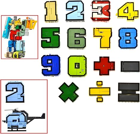 Amazon Wk Home 数字アーマーチーム教育ロボット変形 123ロボットパズル ひらがな カタカナ 漢字 おもちゃ