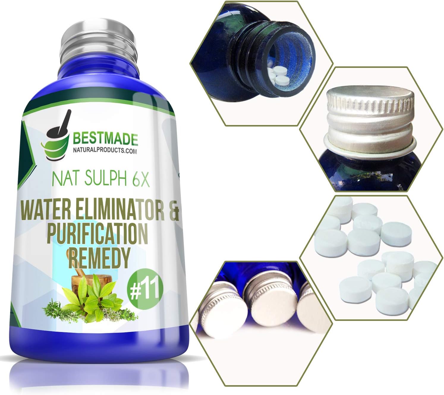 NAT Sulph 6X - Cell Salt Remedy for Digestion, Nausea, Vomiting, Indigestion. Great for Coughs, Congestion, Earaches - Drink with Water - No Risk Purchase - Non-Drowsy: Health & Personal Care
