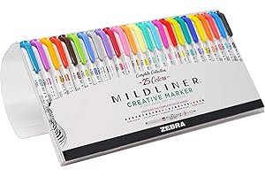 ZEBRA PEN Zebra Mildliner Double Ended Highlighter Variety Pack, Asst Ink Colors, Bold-Chisel/Fine-Bullet Tips, Asst Barrel Colors, 25/Pack