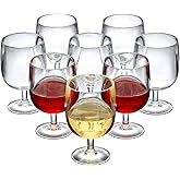 Amazing Abby - Stacy - 12-Ounce Stackable Plastic Wine Glasses (Set of 8), Reusable Plastic Wine Glasses, BPA-Free and Shatter-Proof, Perfect for Poolside, Outdoors, Camping, and More