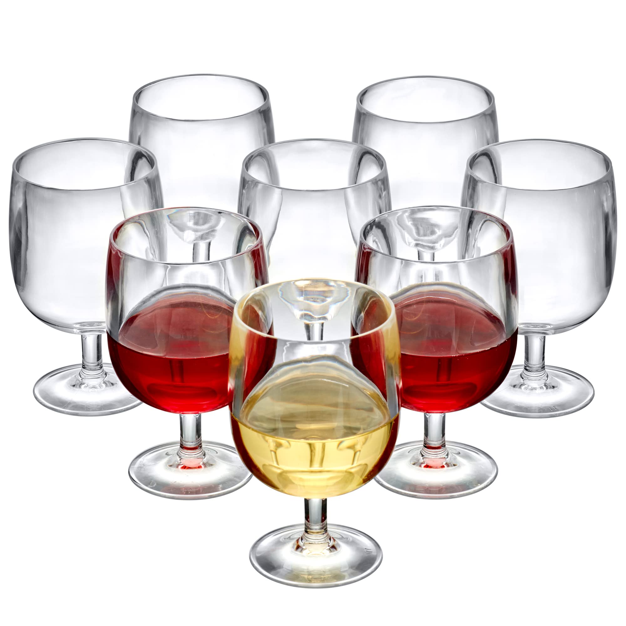 Photo 1 of Amazing Abby - Stacy - 12-Ounce Stackable Plastic Wine Glasses (Set of 8), Reusable Plastic Wine Glasses, BPA-Free and Shatter-Proof, Perfect for Poolside, Outdoors, Camping, and More