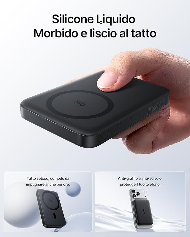 EnerFill FM21 Qi2.2 25W Powerbank Magsafe, 10000mAh Power Bank Magnetico, PD USB C 45W Ricarica Rapida, Batteria Esterna per iPhone 18/17/16/15/14 Pro Max