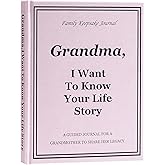 Grandma I Want to Know Your Life Story Journal, Leather Hardcover Book with 250+ Prompt Questions for Grandmother to Share Her Love and Memories, Christmas Gifts for Grandma Birthday Mother's Day