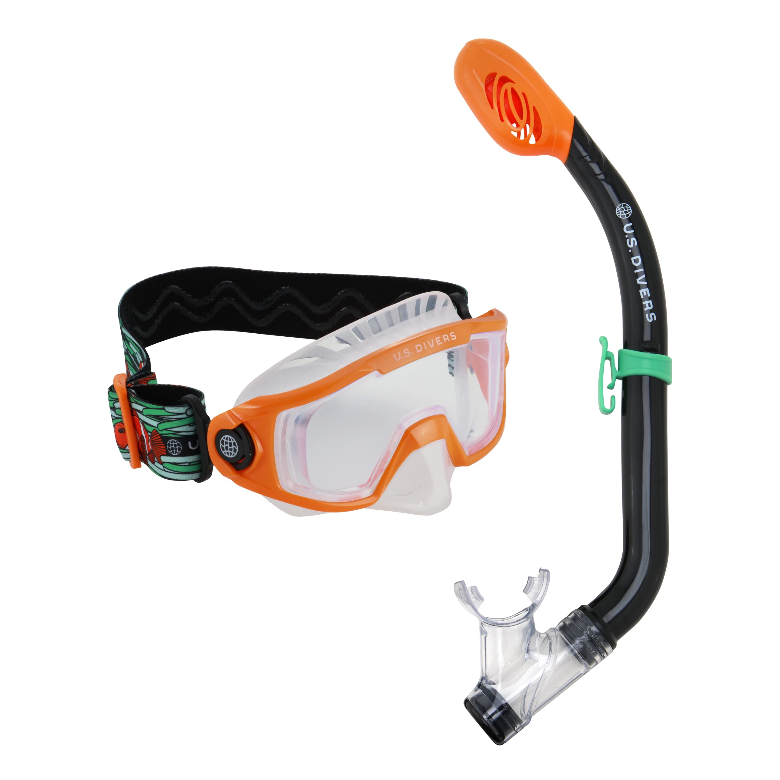 U.S. Divers Unisex Combo Avila Jr Paradise Snorkeling, BLACK AND ORANGE, S