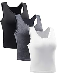 CADMUS 3 Pieces Basic Crop Tank Tops Sleeveless