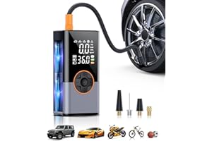 KUXISA Tire Inflator Portable Air Compressor, 2X Faster Portable Air Compressor with 25000mAh Battery, 150PSI Cordless Air Pump for Car, Motorcycle, Bicycle and More