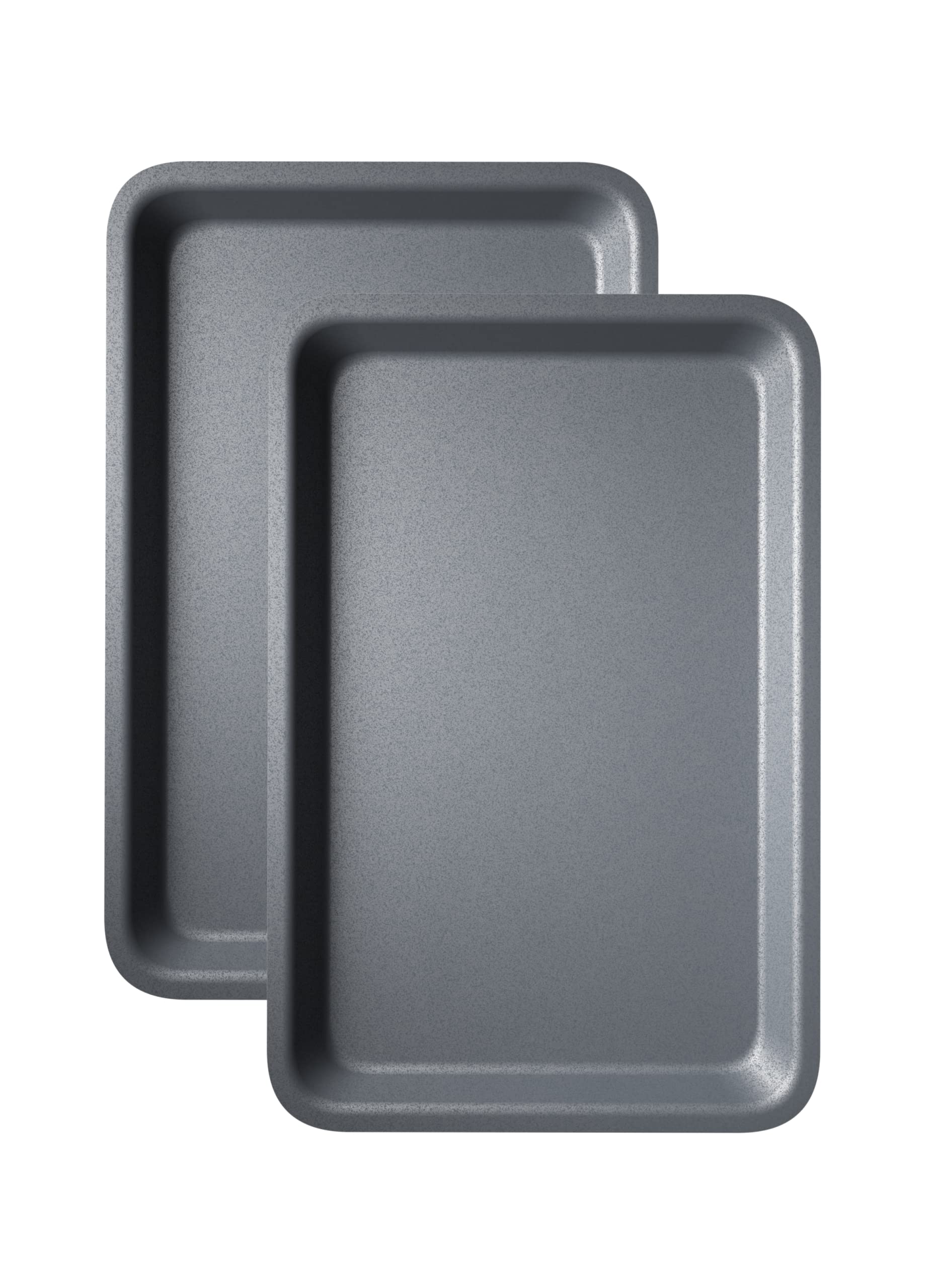 Economy 2-Pack Deep Oven Tray Baking Tray Set - 31cm Non Stick Roasting Tins for Ovens - Baking Tray for Oven Non Stick - Dishwasher Safe Cooking Trays & Bakeware by KITCHENEUR®