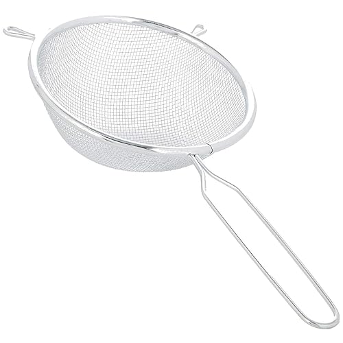 Chef Aid 18cm Long Handled Metal Sieve, Kitchen Essential Tool and Ideal for Straining, draining, Washing and Wide Range of Foods, with a fine mesh for Ease of use