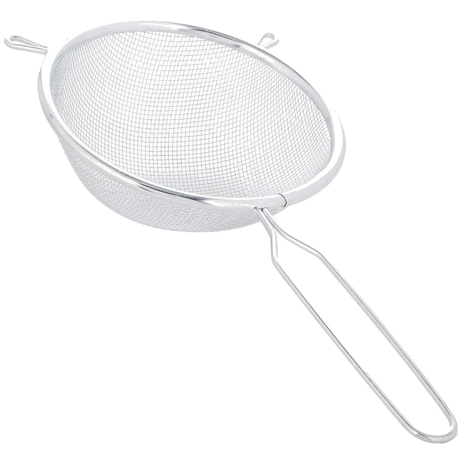 Chef Aid 20cm / 8 Inch Long Handled Metal Sieve, Kitchen Essential Tool and Ideal for Straining, draining, Washing and Wide Range of Foods, with a fine mesh for Ease of use