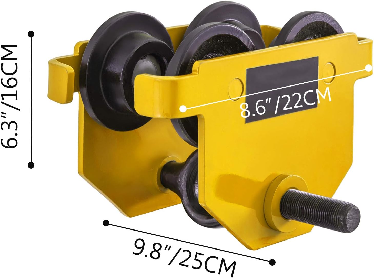 Manual Trolley Heavy Duty 1 Ton Monorail Push Beam Trolley Winch Track Roller Crane Lift Dual