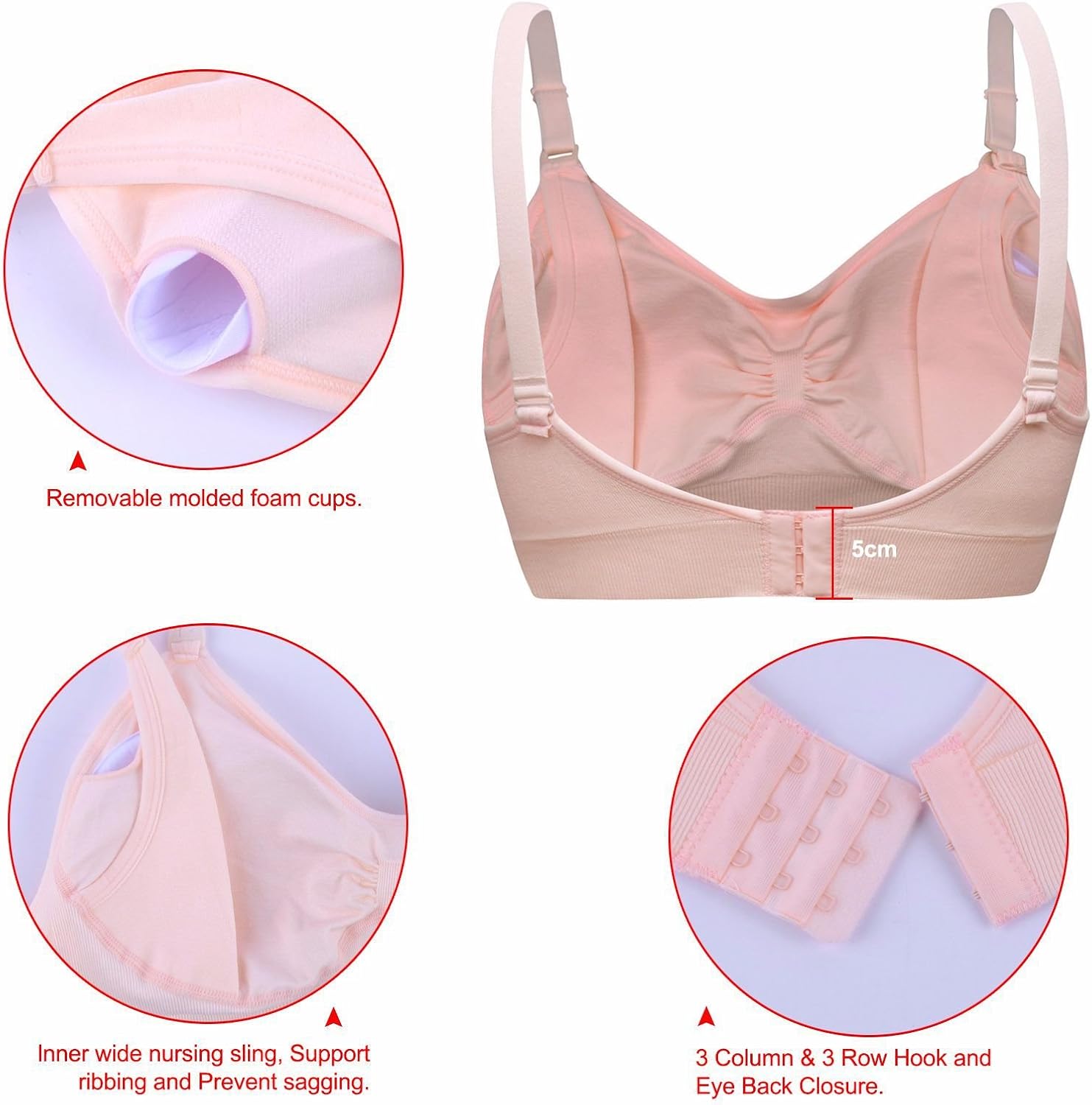 DAISITY Womens Seamless Sleep Nursing Bra for Breastfeeding Clip Down Maternity Bras Pack of 3 at  Women’s Clothing store