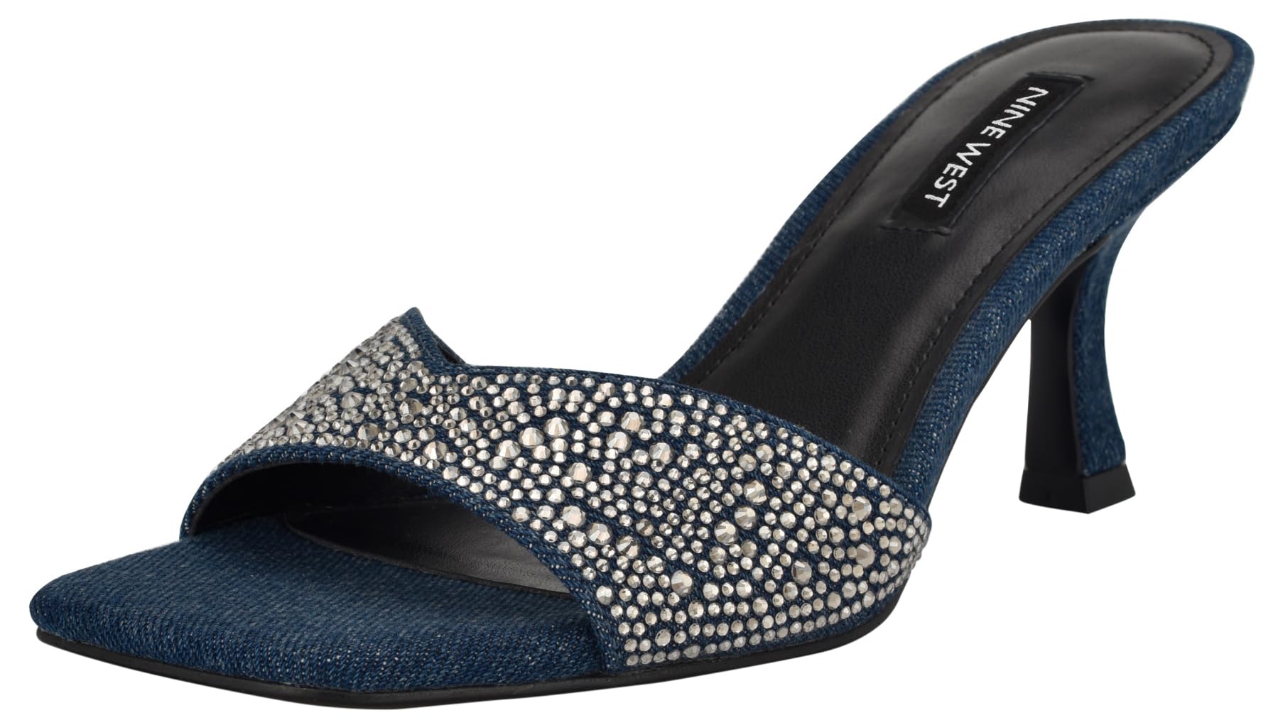 Nine West Women’s Rokke Heeled Sandal, Dark Blue Denim 400, 5