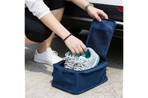 Travel Shoe Bag Organizer, Zippered Shoe Case With Handle And Mesh Pocket, Fits Sneakers Sandals, Keeps Clean In Suitcase Gym