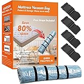 Mattress Vacuum Storage Bag for Moving Vacuum Seal Compression Bag with Straps for Memory Foam and Latex (Full/Queen Size)