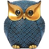 Artpaul Owl Figurines Home Decor Accents Small Décor Items for Shelf Decorations for Living Room Office, Gifts for Owl Lover (Blue)