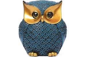 Artpaul Owl Decor Home Décor Accents Small Decor Items for Shelf Owl Figurines Home Decor Owl Decorations for Home, Office, Gifts for Owl Lover (Blue)