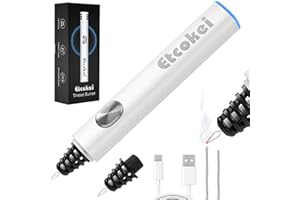 Etcokei Thread Burner with A Replacement Tip, Rechargeable Thread Zapper Tool, Cautery Pen, Sewing Supplies for Beading Jewelry Making DIY Melting Knotting, Bracelet Making, Leather Work, Ribbon Cut