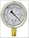 Liquid Filled Pressure Gauge, 2.5" DIAL