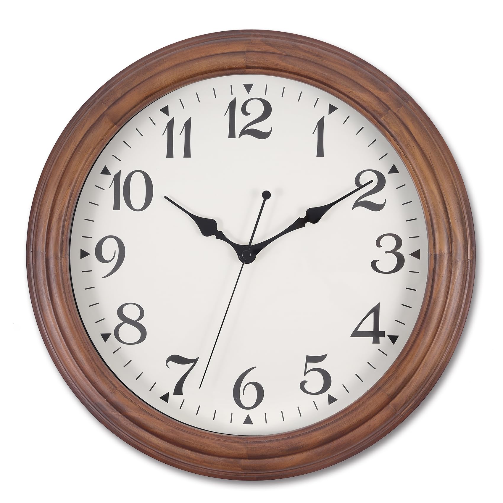 Photo 1 of Vigorwise 14 Inch Wooden Wall Clock, Retro Wood Wall Clocks Battery Operated, Large Silent Sweep Movement Accurate Wall Clock for Living Room Bedroom