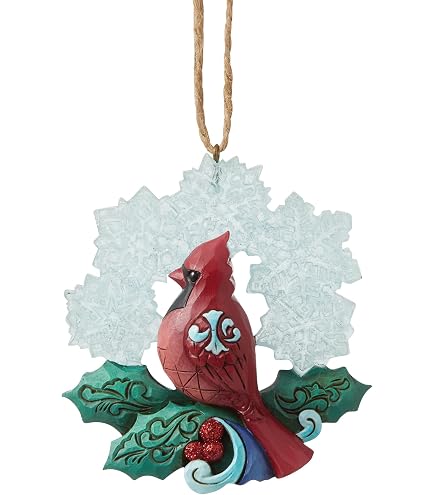 Enesco Jim Shore Snowman with Cardinal Christmas Ornament