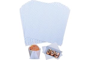 KIKISML 100 PCS Wavy Waxed Deli Paper Sheets 7 * 7 Inch, Food-grade Greaseproof Paper Hamburger Papers Food Basket Liners for Sandwiches, Burgers, Fries Wrapping for Party,Festival and Outdoor - Blue