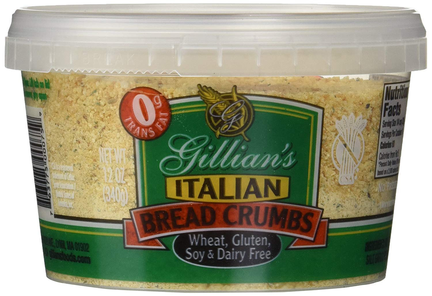 Gillian's Foods Gluten Free Italian Bread Crumbs - 12 oz (3 Pack)