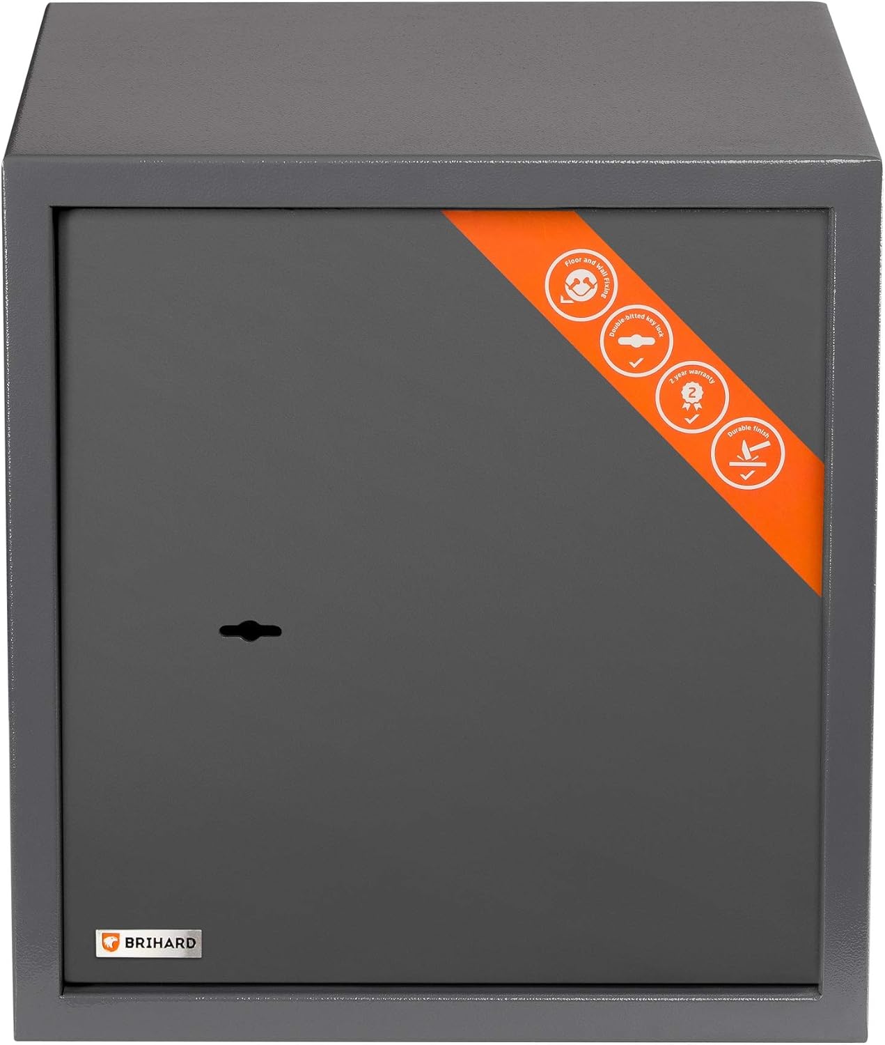 Brihard Business Key Lock Safe 40x36x36cm with Fireproof Money Bag, Large Document Safe 48L with Removable Shelf