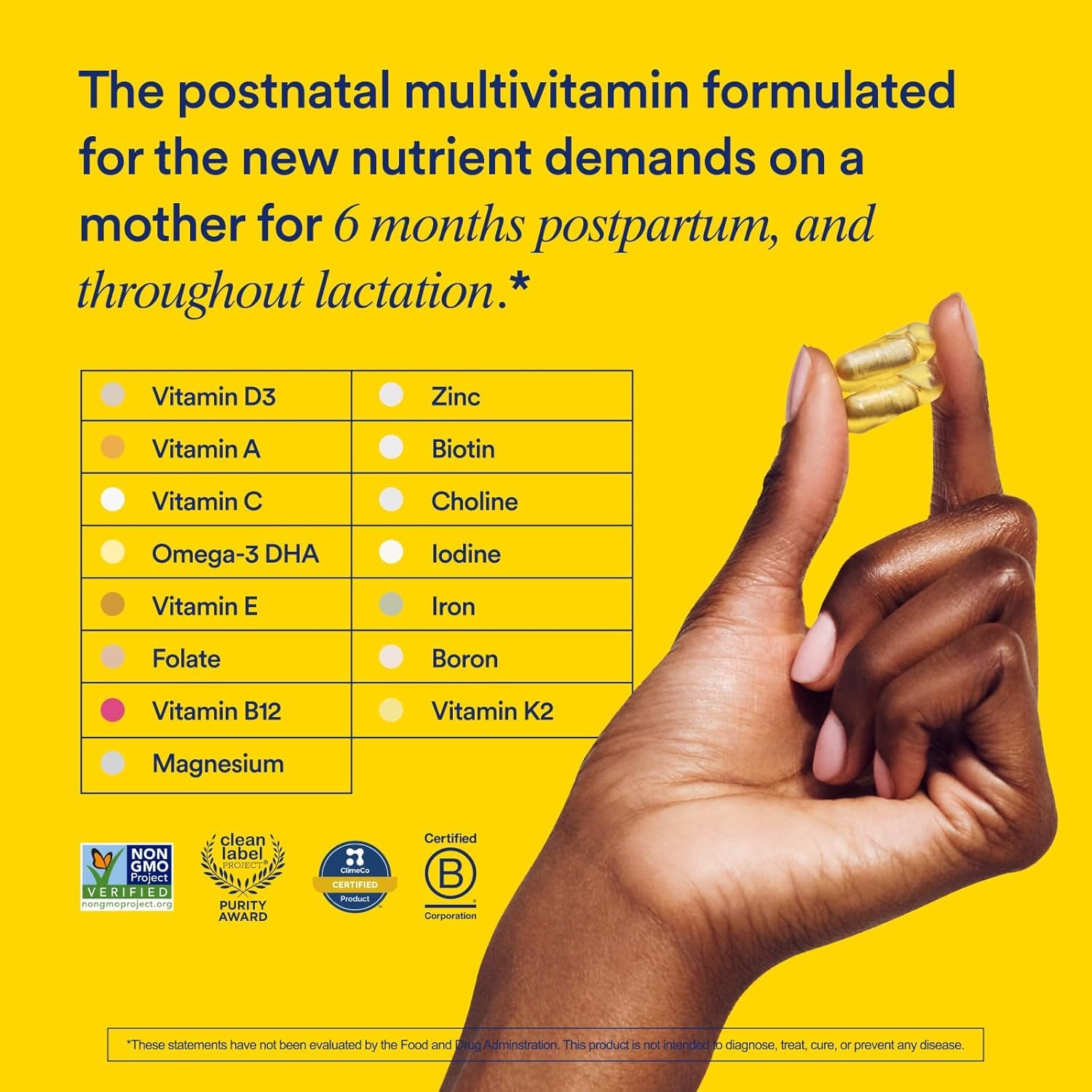Ritual Essential for Women Postnatal Multivitamin - Postpartum Vitamin - Omega-3 DHA & Choline for Lactation Support, Vitamin A, C, D3 & Zinc for Immune Function Support*, B12, Iodine, Biotin, 30 Day