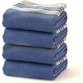 Adwize Hand Towels for Bathroom - 14x30 inches, Soft, 100% Cotton, Light-Weight, Blue, Set of 4