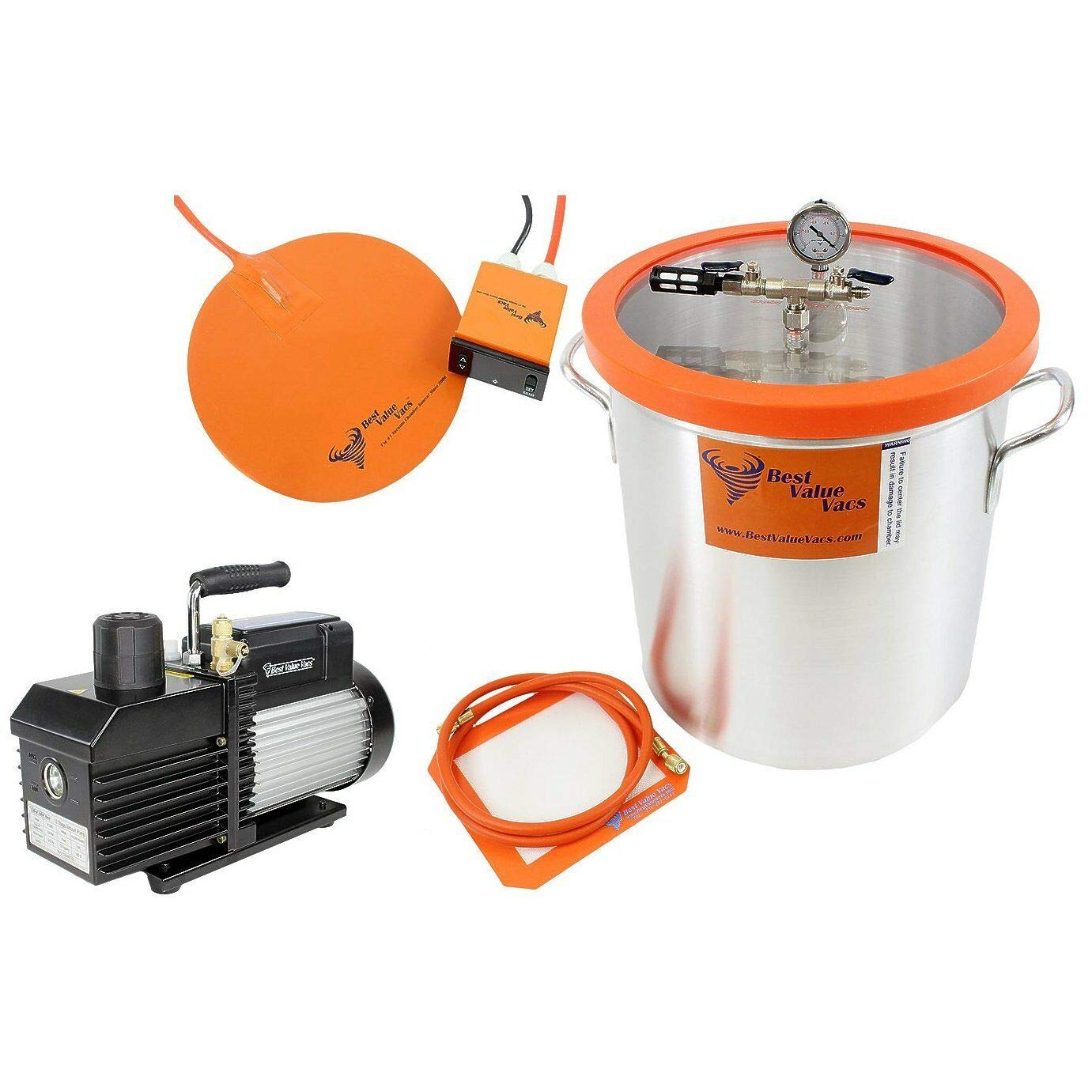 Best Value Vacs 10 Gallon Aluminum Side Mount Vacuum Chamber