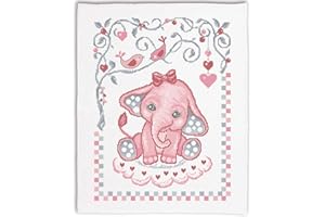 Herrschners Baby Lovable Ellie Baby Quilt Top Stamped Cross-Stitch Kit