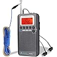 Retekess TR105 Airband Radio Draagbare Radio Band voor Vliegtuigen FM AM SW CB AIR VHF Digitale Radio met Timer en Tijdfunctie (grijs