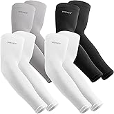 YQXCC 4 Pairs Arm Sleeves for Men Women | UPF 50 Cooling UV Sun Protection | Sports Compression Sleeves