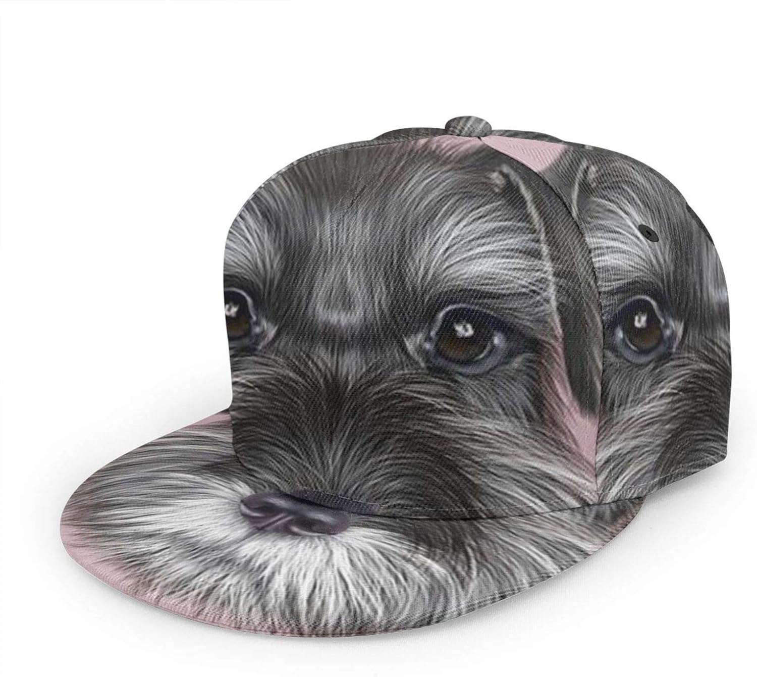 MFILUDTY Unisex Snapback Hats,Schnauzer Dog Adjustable Printed Hip Hop