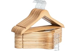 StorageWorks Wooden Hangers 20 Pack, Wood Coat Hanger for Coats, Shirts, Jackets, Pants, Suits, Natural Wood Color