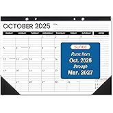 SUNEE Desk Calendar 2025-2026, Oct. 2025 to Mar. 2027, 17"x12" Desk Calendar 2026 for Home, School or Office - 18 Months Cale