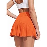 Ekouaer Womens Tennis Skirt Pleated Athletic Skort with Pocket Anti-Slip Strip High Waisted Ruffle Golf Skirts Workout Casual