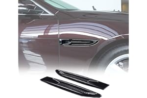 Daeiclru Side Fender Air Vent Outlet Cover Trim Fit for Jaguar XF XFL F-Pace X761 2016-2020/ Jaguar XE XEL 2015-2021, ABS Side Vent Trim Exterior Accessories (Glossy Black)