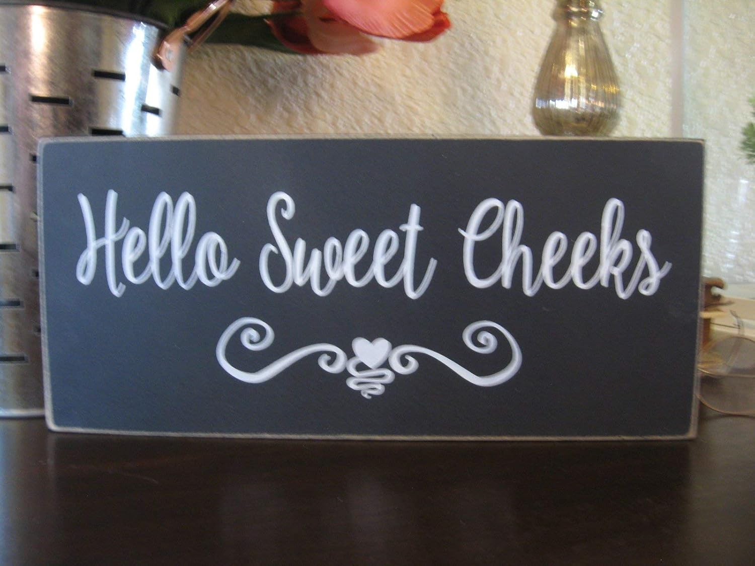Amazon Com Celycasy Hello Sweet Cheeks Bathroom Wall Decor Bathroom Decor Kids Bathroom Decor Girls Bathroom Decor Teen Bathroom Decor Farmhouse Bathroom Decor Home Kitchen