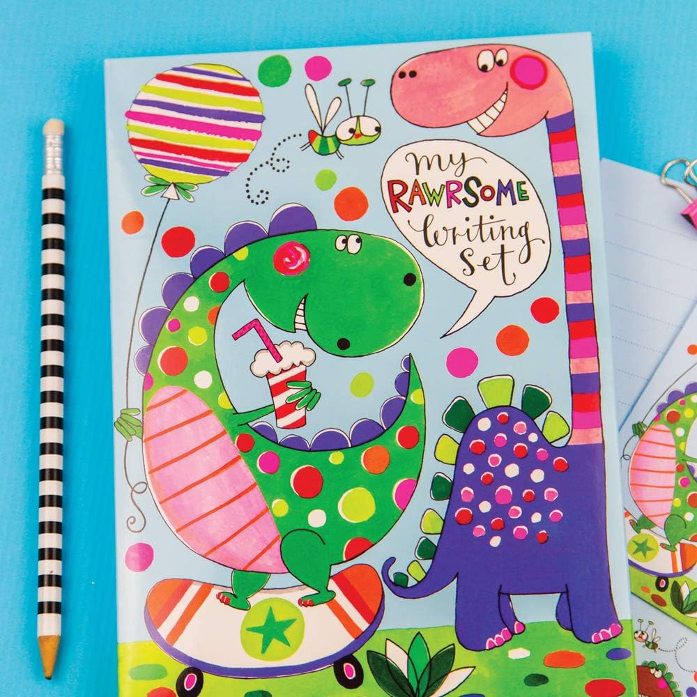 Rachel Ellen Designs Children's Letter Writing Set Wallet - Dinosaur Design, Multicolor - Image 4