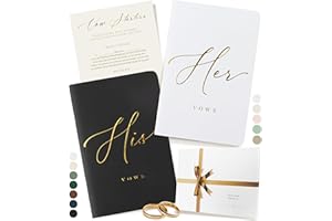 ARTESORI Premium Wedding Vow Book for Her & Him, Soft Touch, Gold Foil, 28 Lined Pages, Wedding Vow Books His and Hers, Weddi