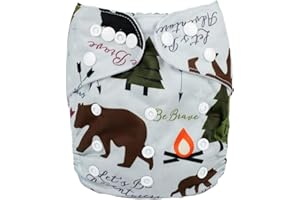 Sigzagor Baby Pocket Diaper Nappy Reusable Washable 8lbs to 36lbs (Be Brave)