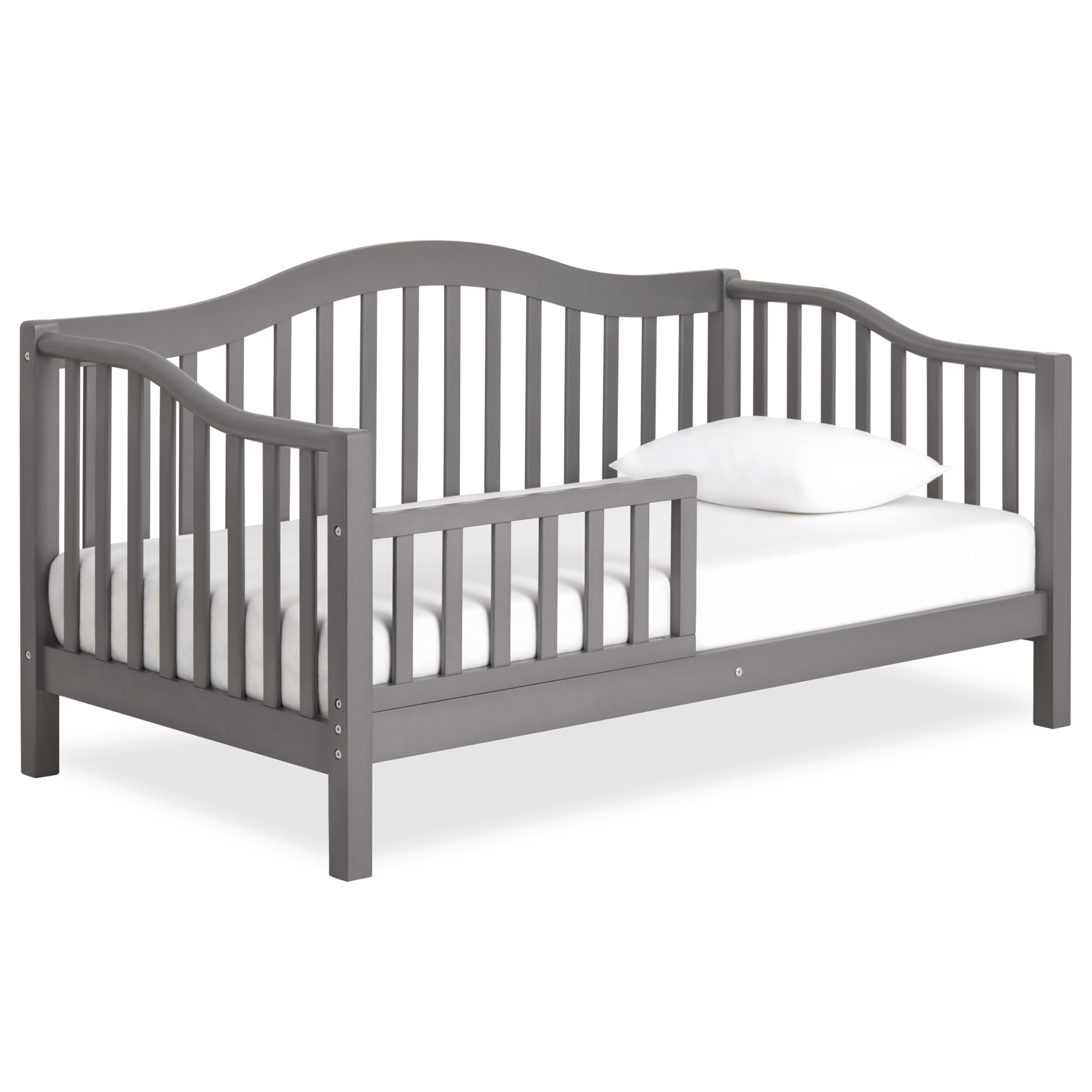 Dream On Me Austin Toddler Day Bed with Rails in Steel Grey, Low to Floor Toddler Day Bed, Greenguard Gold & Baby Safety Alliance Certified, Non-Toxic Finishes, Side Safety Guard Rail Image